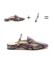 Alterre Women's Painted Snake Twiggy Customizable Pointed Loafer Slides
