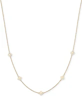 Openwork Clover Design Five Station 18" Collar Necklace in 10k Gold