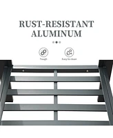 4 Pieces Aluminum Outdoor Patio Furniture Set, Modern Outdoor Sectional with Outdoor Patio Coffee Table & 7 Inch Cushion, Outdoor Patio Sectional Sofa