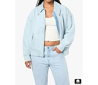 WeWoreWhat Women's Denim Bomber Jacket