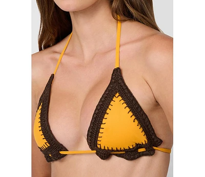 WeWoreWhat Women's Crochet Combo Triangle Top