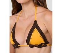 WeWoreWhat Women's Crochet Combo Triangle Top