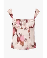 WeWoreWhat Women's Wide Strap Ruched Cup Corset