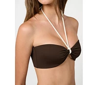 WeWoreWhat Women's Rope Tie Halter Bikini Top