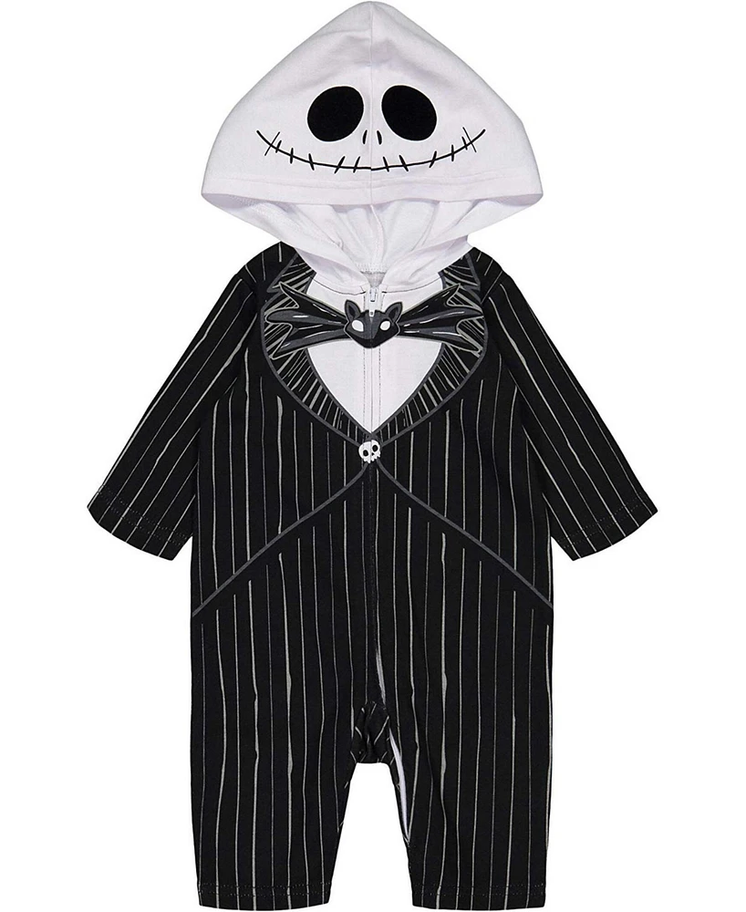 Nightmare Before Christmas Baby Boys Jack Skellington Zip Up Coverall Newborn to