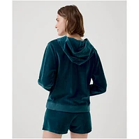 Pact Women's Organic Cotton Velour Zip Hoodie