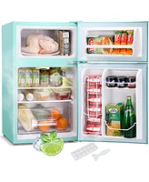 Zafro 3.2 cu.ft Compact Refrigerator with Freezer, Small Mini Fridge for Bedroom, Dorm, or Apartment, Features Adjustable Removable Glass Shelves