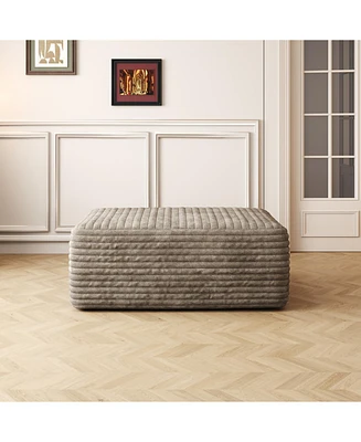 37.40"Sofa ottoman, No Assembly Required,Camel(Plush Corduroy Fabric)