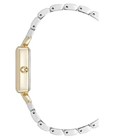 Anne Klein Women's Quartz Rectangular Roman Numeral Two-Tone Metal Alloy Watch, 23mm