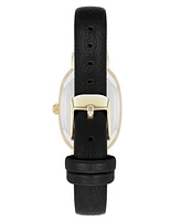 Anne Klein Women's Quartz Oval Polyurethane Leather and Gold-Tone Metal Alloy Watch
