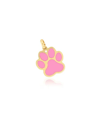 The Lovery Bubblegum Pink Paw Charm 14K Gold