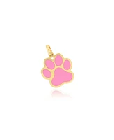 The Lovery Bubblegum Pink Paw Charm 14K Gold