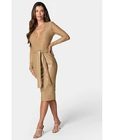 Bebe Women's Faux Leather Skirt Dress