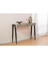 Kings Brand Furniture Camden Marble-Style Console Sofa Entryway Table for Hallway, Living Room, Foyer, Black/Gray