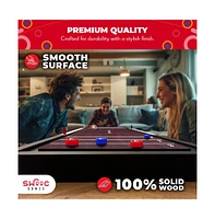 Swooc 2-in-1 Shuffleboard and Curling | 100% Solid Wood Shuffleboard Table (4ft) | With 5+ Games | Board Game Table Top Games