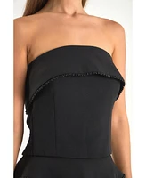 endless rose Women's Pearl Trim Top