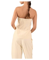 endless rose Women's Strapless Buttoned Long Top
