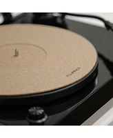 Fluance Cork Platter Mat and HiFi Vinyl Record Weight 760 gram Steel Lp Disc Stabilizer Turntable Accessory with Rubberized Coating and Protective Vel