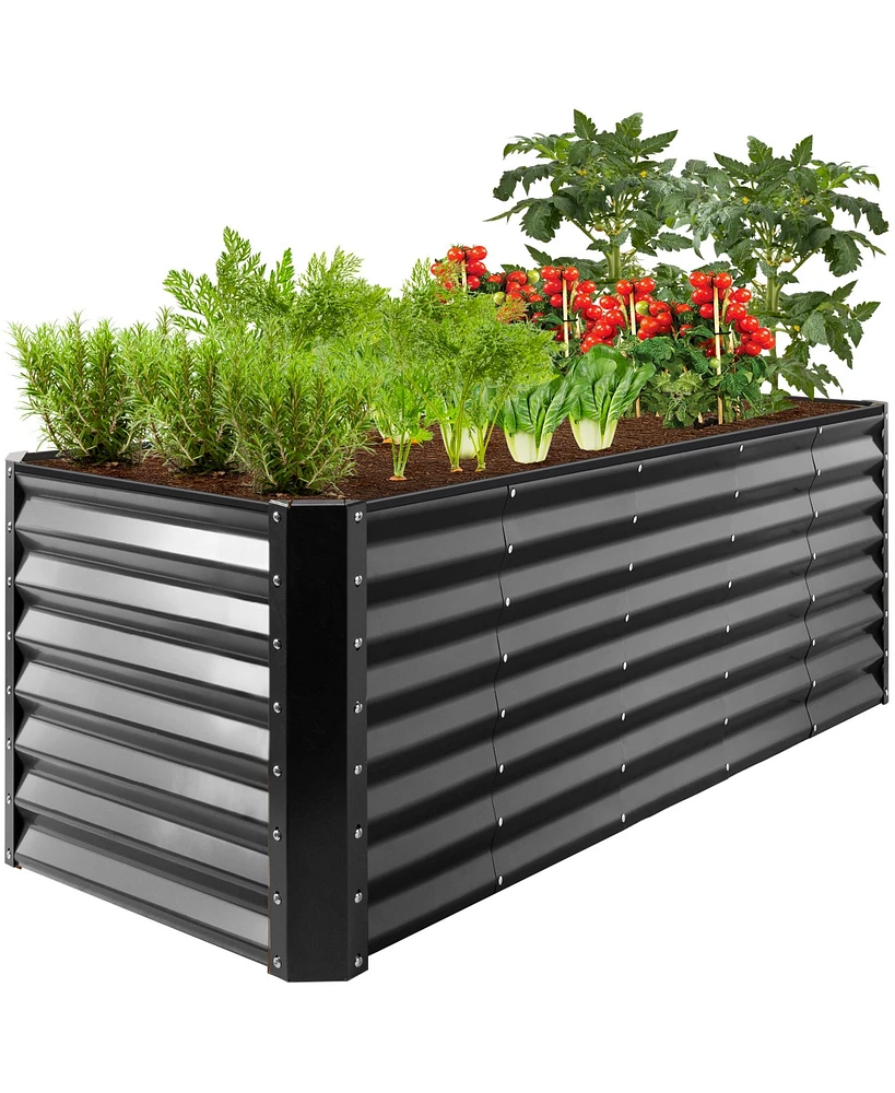 Best Choice Products 8x2x2ft Outdoor Metal Raised Garden Bed, Planter Box for Vegetables, Flowers