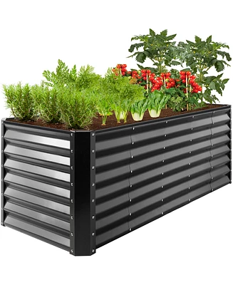 Best Choice Products 8x2x2ft Outdoor Metal Raised Garden Bed, Planter Box for Vegetables, Flowers