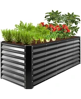Best Choice Products 8x2x2ft Outdoor Metal Raised Garden Bed, Planter Box for Vegetables, Flowers
