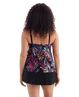 Longitude by Mimi Flamingo Women's Hotel Faux Ruffle Skirtini Swimsuit