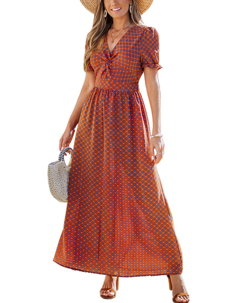 Cupshe Women's Sunny Vibes Geo Print Maxi Beach Dress