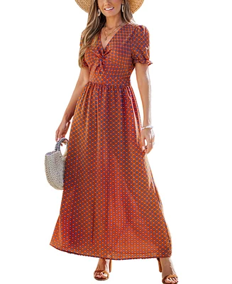 Cupshe Women's Sunny Vibes Geo Print Maxi Beach Dress