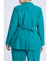 Eloquii Plus Tie Waist Soft Suiting Blazer