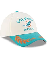 New Era Men's Cream/Aqua Miami Dolphins 2025 Nfl Draft 39THIRTY Flex Hat