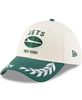New Era Men's Cream/Green York Jets 2025 Nfl Draft 39THIRTY Flex Hat