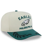 New Era Men's Cream/Green Philadelphia Eagles 2025 Nfl Draft A-Frame 9FIFTY Snapback Hat