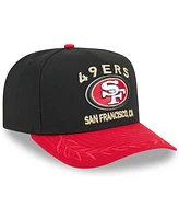New Era Men's Black/Scarlet San Francisco 49ers 2025 Nfl Draft A-Frame 9FIFTY Snapback Hat