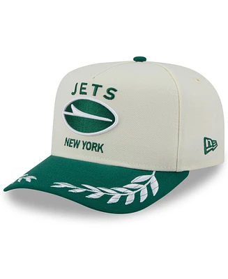 New Era Men's Cream/Green New York Jets 2025 Nfl Draft A-Frame 9FIFTY Snapback Hat