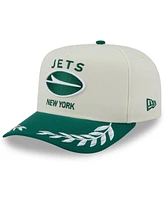 New Era Men's Cream/Green New York Jets 2025 Nfl Draft A-Frame 9FIFTY Snapback Hat