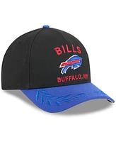 New Era Men's Black/Royal Buffalo Bills 2025 Nfl Draft 9FORTY A-Frame M-Crown Adjustable Hat