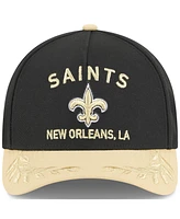 New Era Men's Black/Gold New Orleans Saints 2025 Nfl Draft 9FORTY A-Frame M-Crown Adjustable Hat