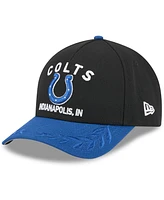 New Era Men's Black/Royal Indianapolis Colts 2025 Nfl Draft 9FORTY A-Frame M-Crown Adjustable Hat