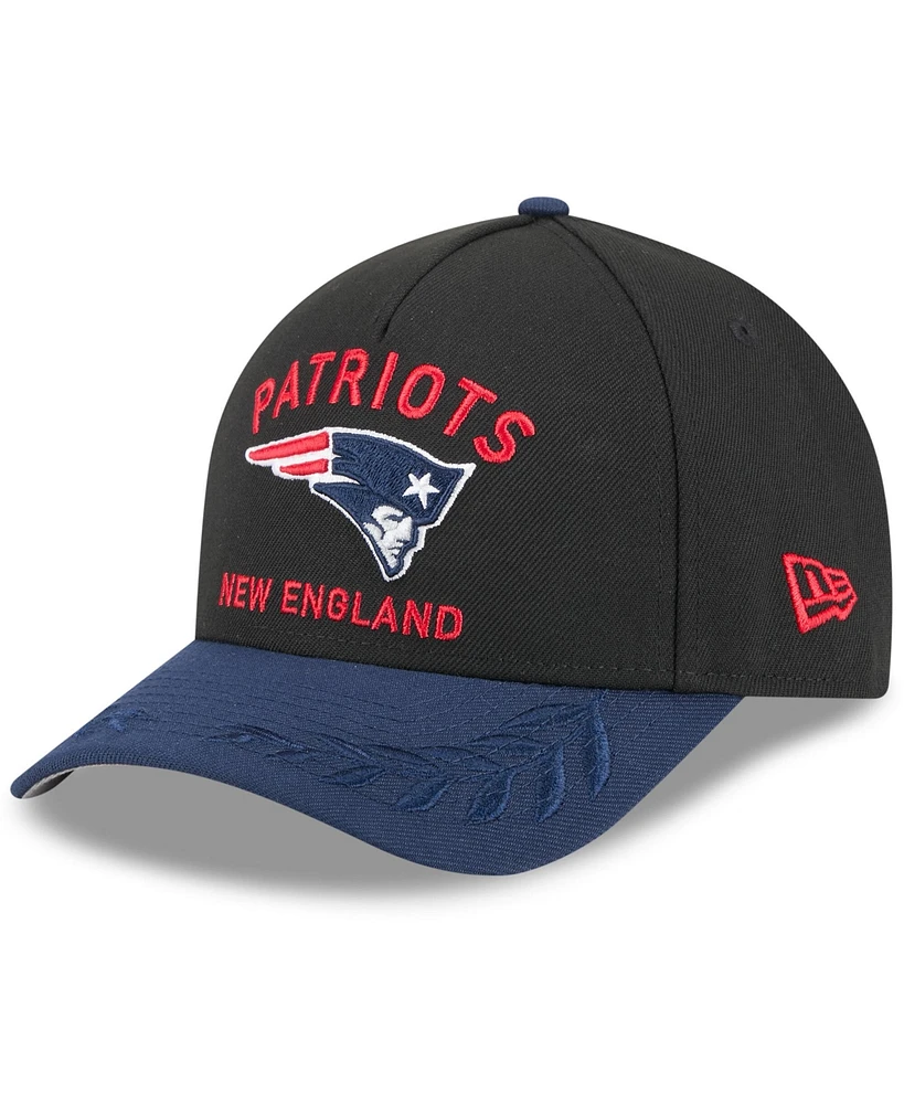 New Era Men's Black/Navy New England Patriots 2025 Nfl Draft 9FORTY A-Frame M-Crown Adjustable Hat