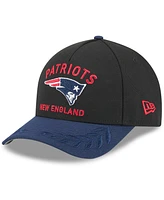 New Era Men's Black/Navy New England Patriots 2025 Nfl Draft 9FORTY A-Frame M-Crown Adjustable Hat