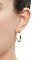 Polished Tube Classic Medium Hoop Earrings in 10k Gold, 1.2"