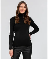 Maternity Long Sleeve Turtleneck Rib Knit Jumper Aurora