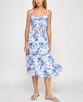 Trixxi Juniors' Floral-Print Midi Dress