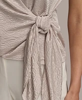 Donna Karan New York Women's Sleeveless Faux-Wrap Knit Top