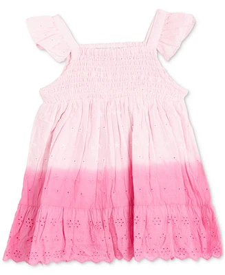 Rare Editions Baby Girls Flutter-Sleeve Ombre Eyelet Dress