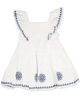 Rare Editions Baby Girls Embroidered Smocked-Bodice Dress