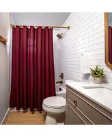 Americanflat 71x74 Solid Burgundy Shower Curtain - Water Resistant - Polyester Fabric