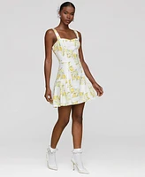Avec Les Filles Women's Printed Sleeveless Mini Dress