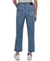 Dkny Jeans Women's High-Rise Classic Straight-Leg Raw-Hem