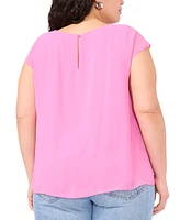 Vince Camuto Plus Cap-Sleeve Overlay Top